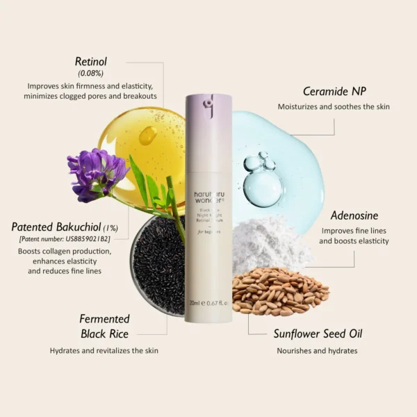 Black Rice Night Knight Retinol Serum 20ml - HaruHaru Wonder
