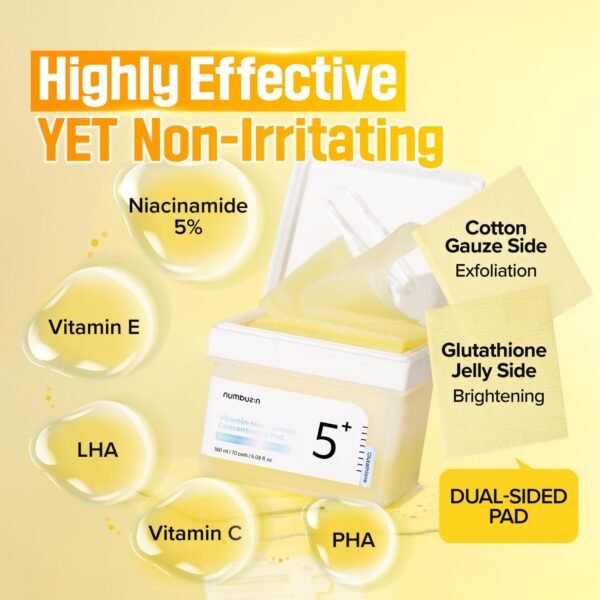 No.5 Vitamin-Niacinamide Concentrated Pad 180ml (70Pads)- Numbuzin